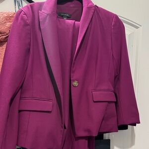 Ann Taylor Women's Raspberry-Purple Single-Button Blazer with matching pants